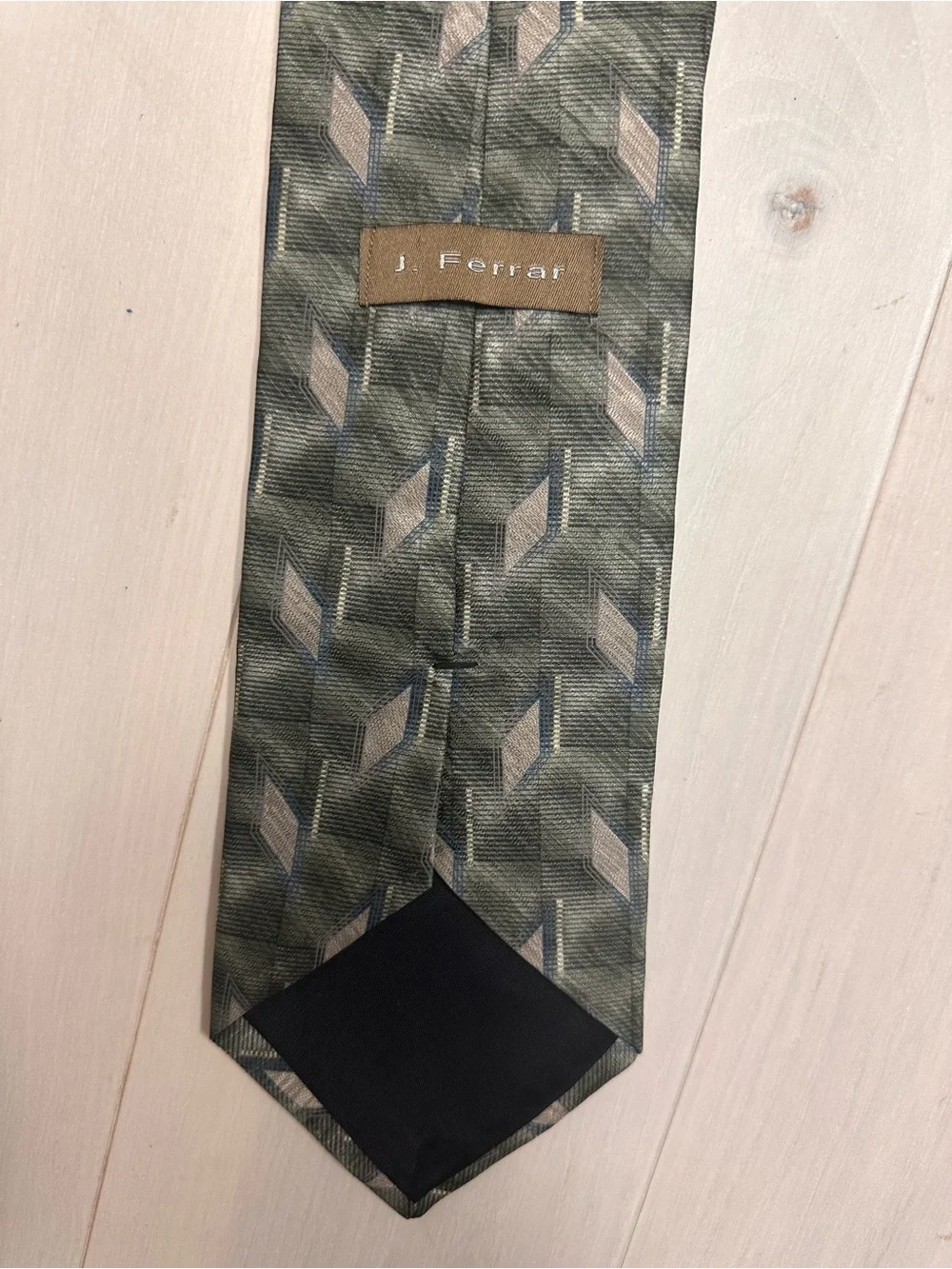 Classic Olive Green Geometric Tie